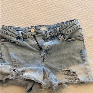 Altar'd State Light Blue Distressed Jean Shorts